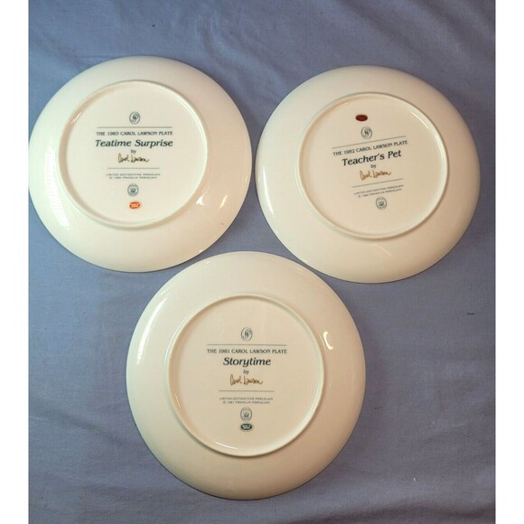 Carol Lawson Plates Storytime 1981 Teachers Pet 1982 Teatime Surprise 1983 VTG - Picture 5 of 12